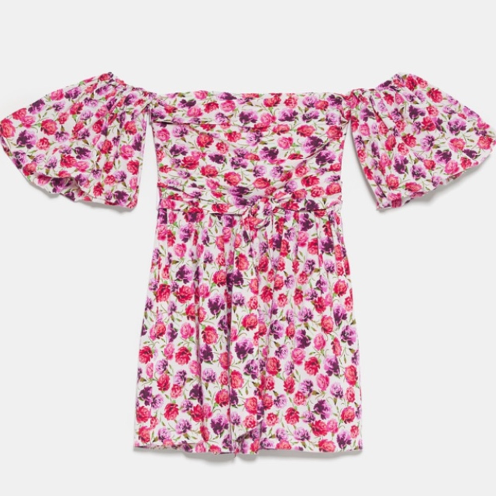 Zara floral printed dress with belt NWT - Picture 8 of 8